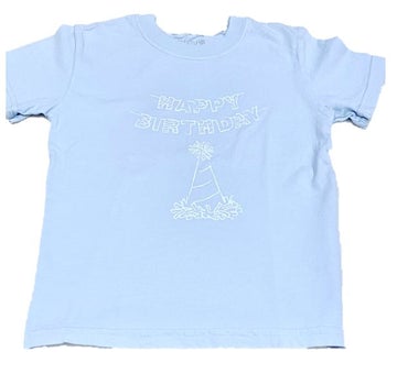 Short Sleeve Birthday Hat T-Shirt - Blue