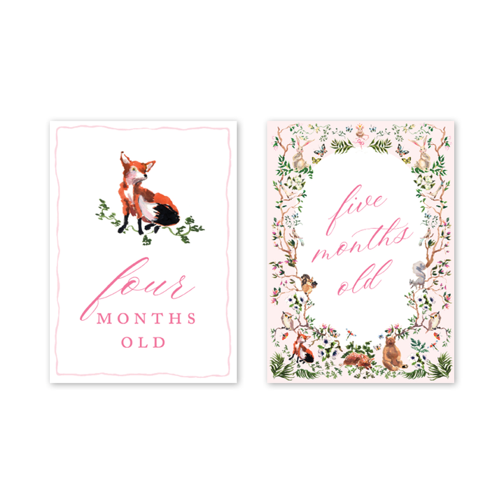 Woodland Pink Milestone Cards