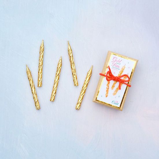 Gold Petite Party Candle, Set of 18