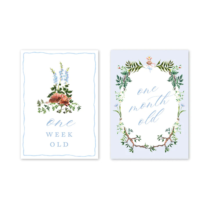 Woodland Blue Milestone Cards