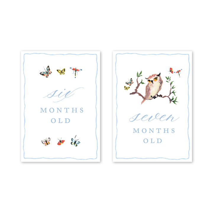 Woodland Blue Milestone Cards