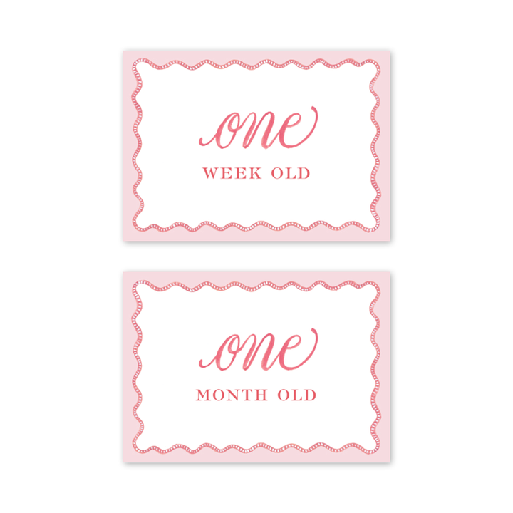 Pink Scallop Milestone Cards