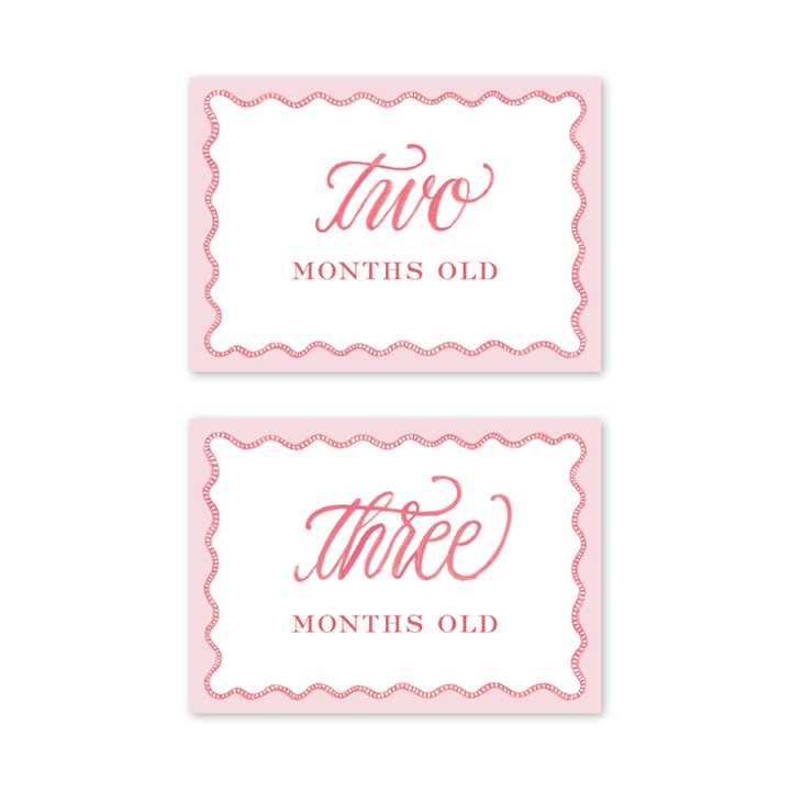 Pink Scallop Milestone Cards