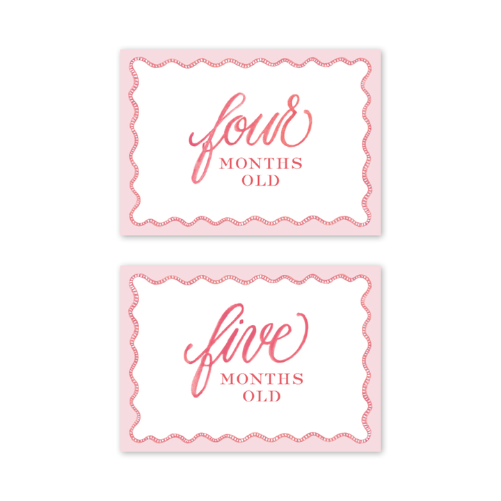 Pink Scallop Milestone Cards