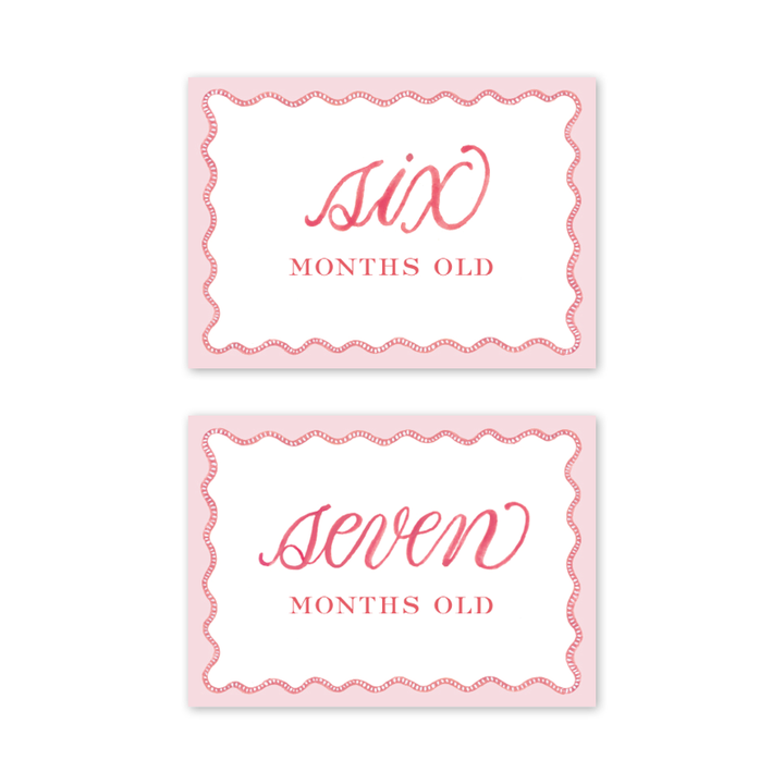 Pink Scallop Milestone Cards