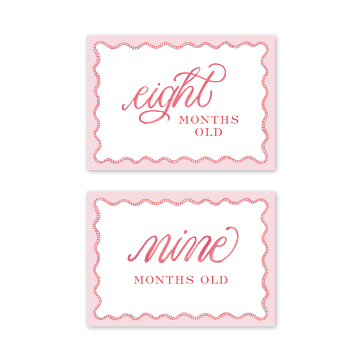 Pink Scallop Milestone Cards