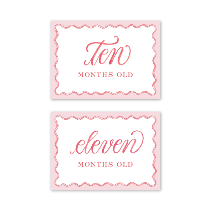 Pink Scallop Milestone Cards