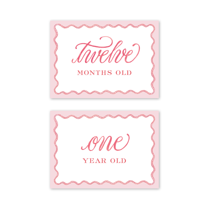 Pink Scallop Milestone Cards