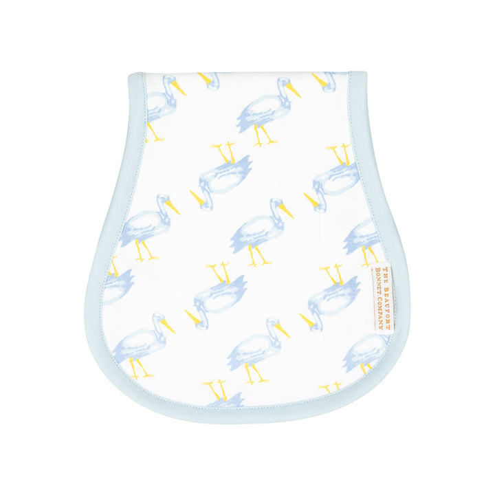 Oopsie Daisy Burp Cloth- Sir Proper Stork with Buckhead Blue