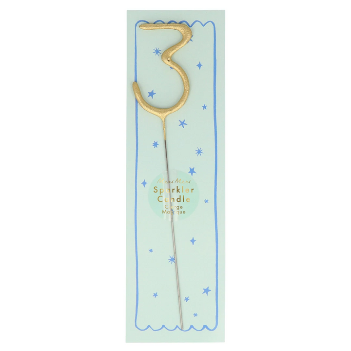 Gold Sparkler Number Candle