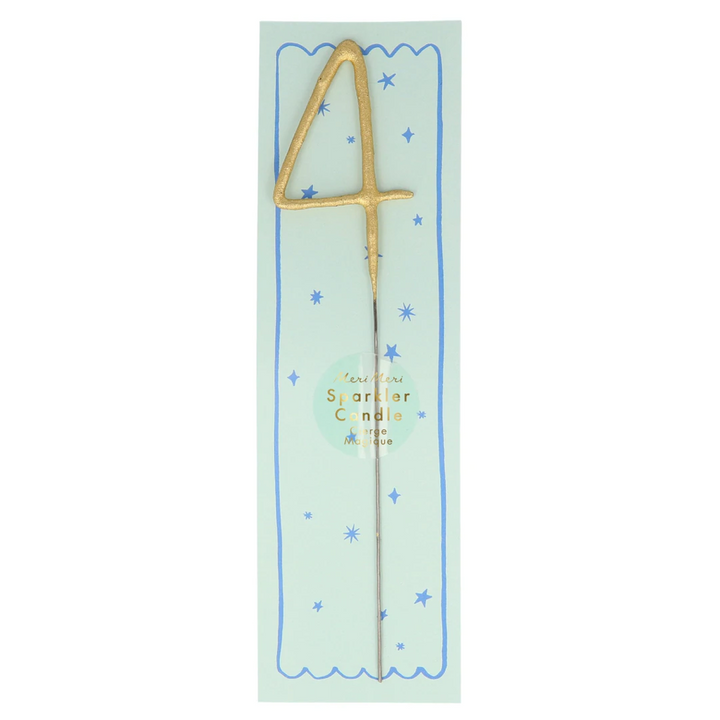 Gold Sparkler Number Candle