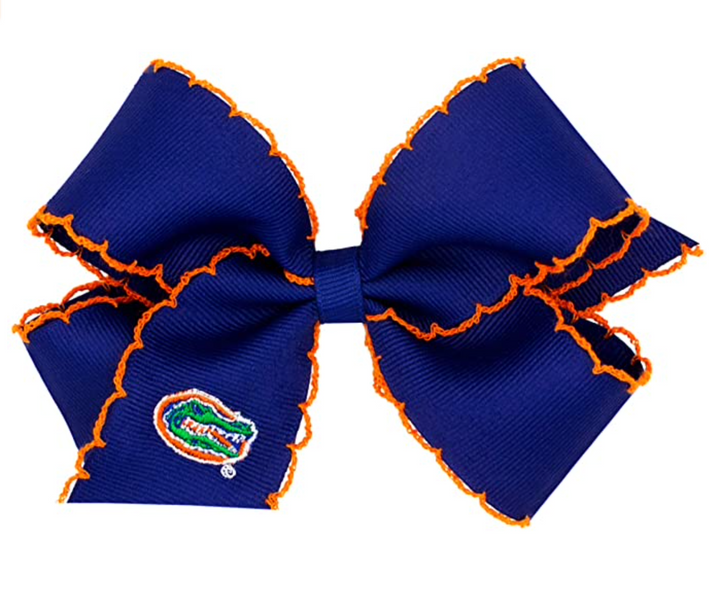 Medium College Embroidered Moonstitch Bow