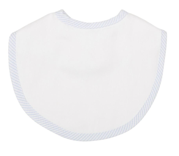 Blue Seersucker Stripe Bib