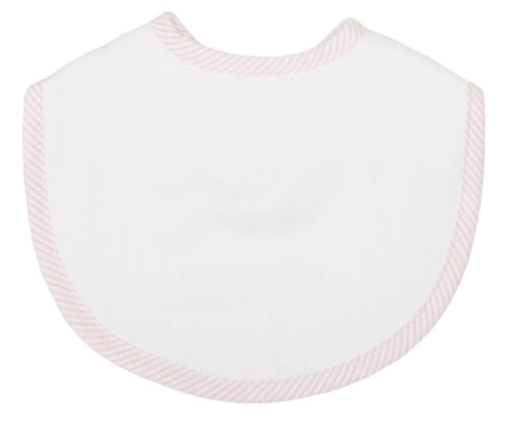 Pink Seersucker Stripe Bib