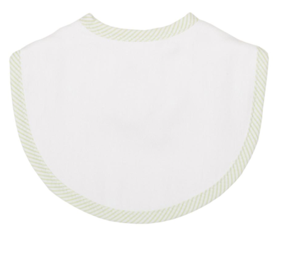 Green Seersucker Stripe Bib