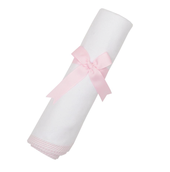 Pink Seersucker Stripe Swaddle Blanket