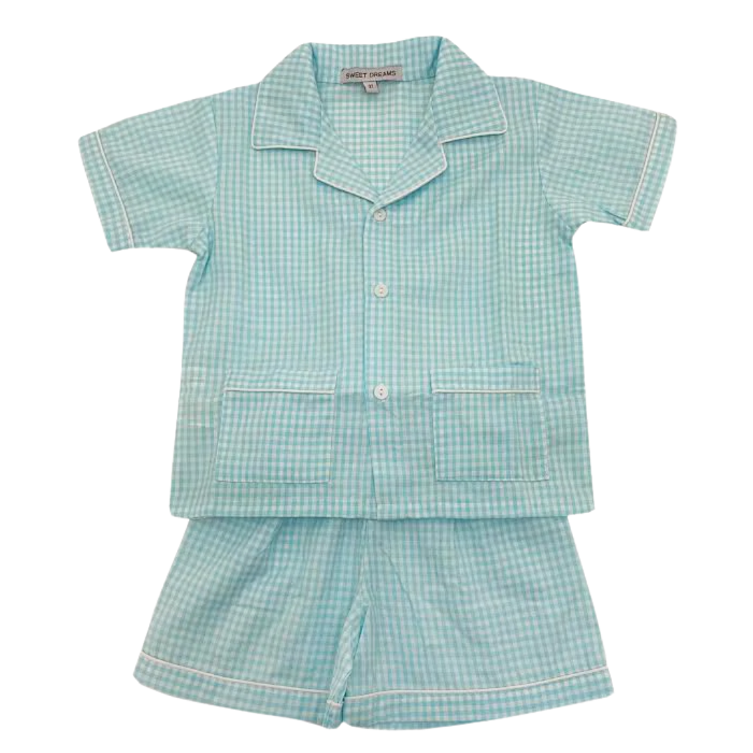 Aqua Gingham Pajamas