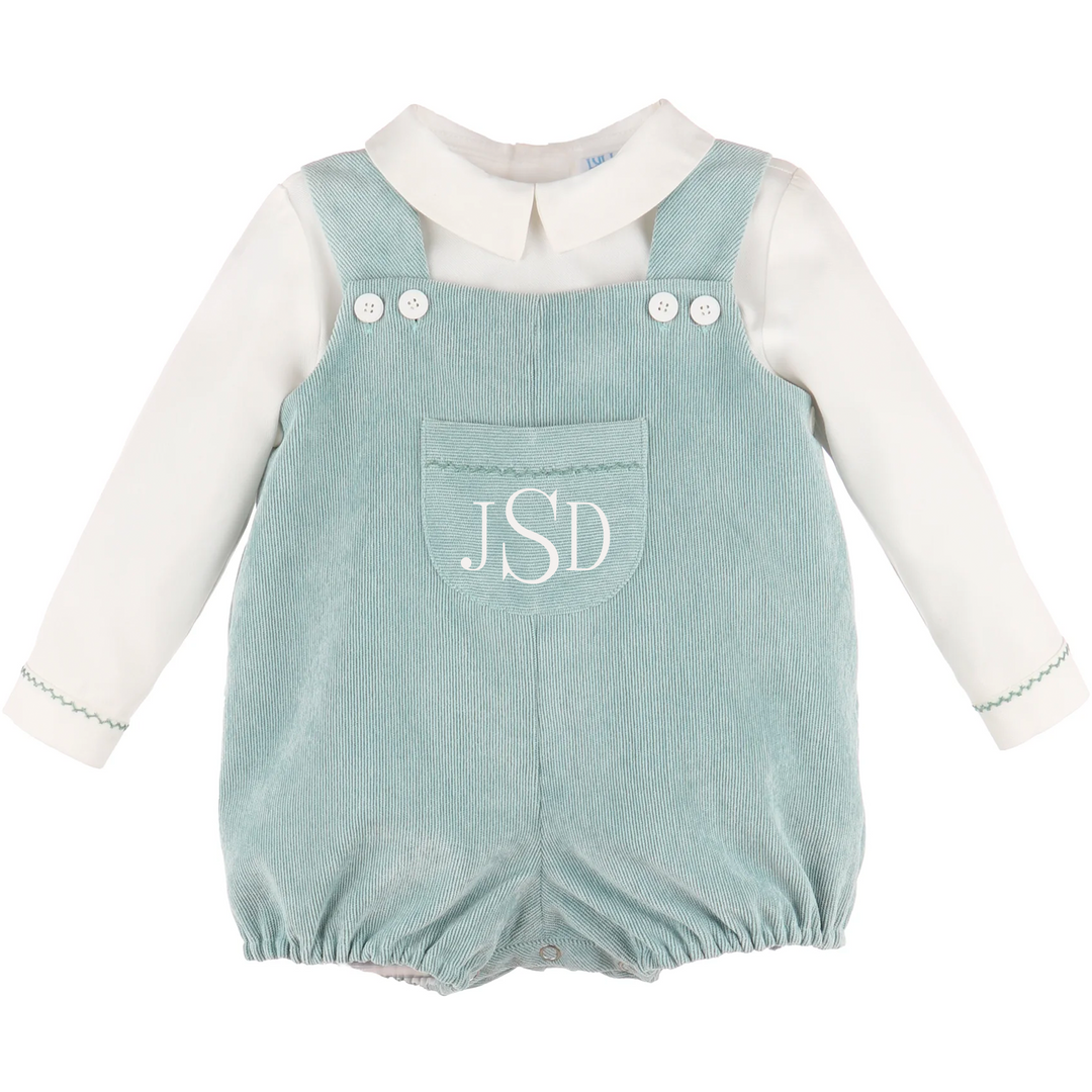 Katherine Stalvey, Mint Corduroy Boy Romper 3M