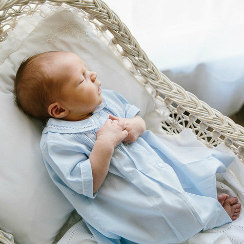 Boys Dot Folded Daygown, Blue