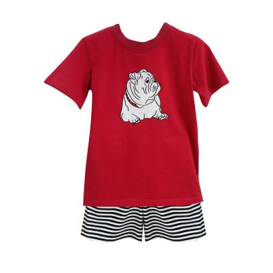 Red & Black Boy's Shorts Set
