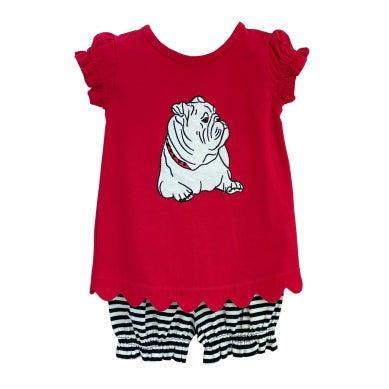 Red & Black Bloomers Set - Bulldog