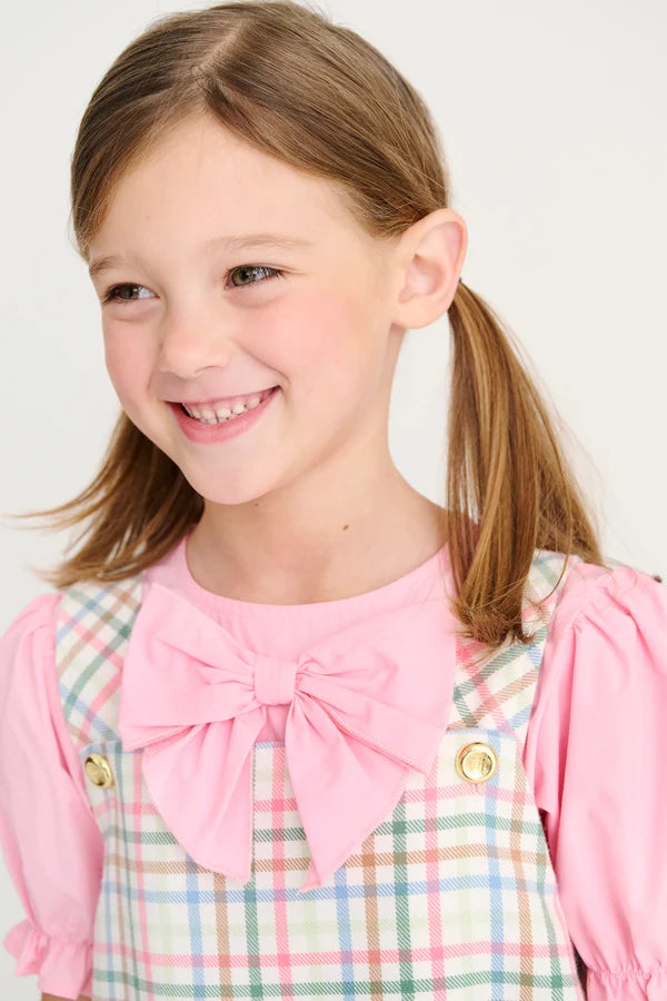 Short Sleeve Beatrice Bow Blouse & Onesie - Sandpearl Pink (Broadcloth)