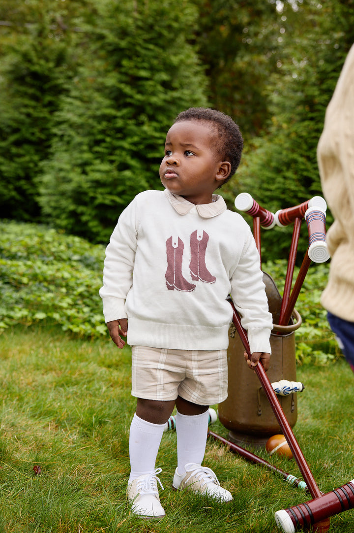 Isaac's Intarsia Sweater - Palmetto Pearl/Cowboy Boot