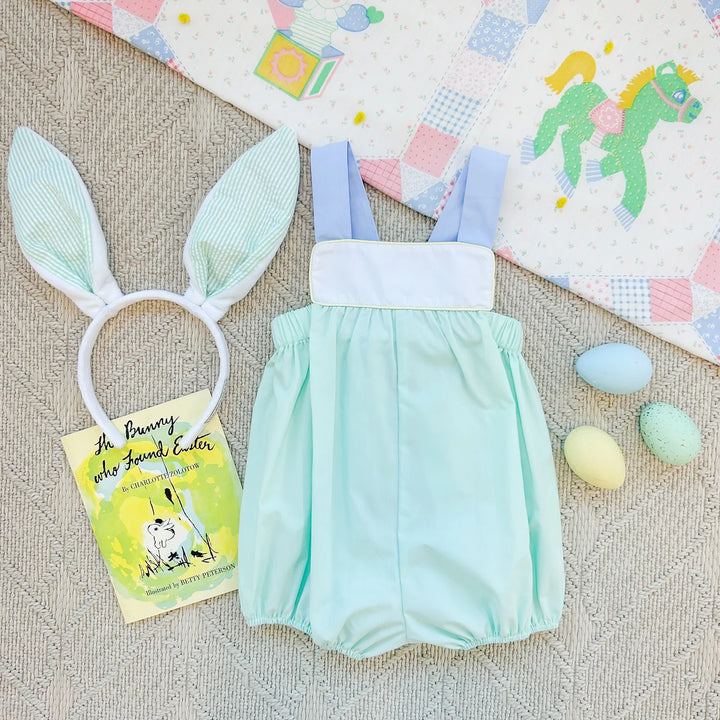 Samprey Sunsuit- Sea Island Seafoam, Worth Avenue White, Beale Street Blue, & Bellport Butter Yellow