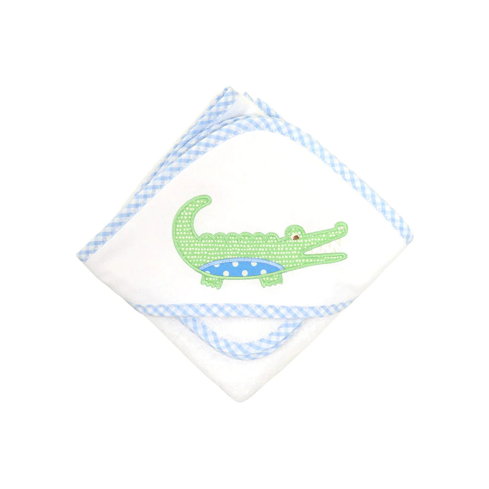 Alligator Hooded Towel Set- Blue