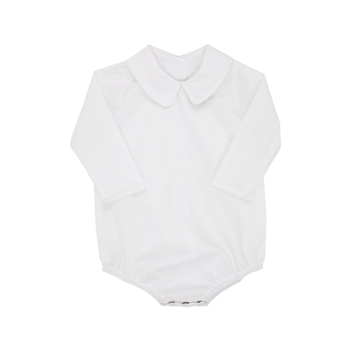 Peter Pan Collar Shirt & Onesie (Long Sleeve Woven)- Worth Avenue White