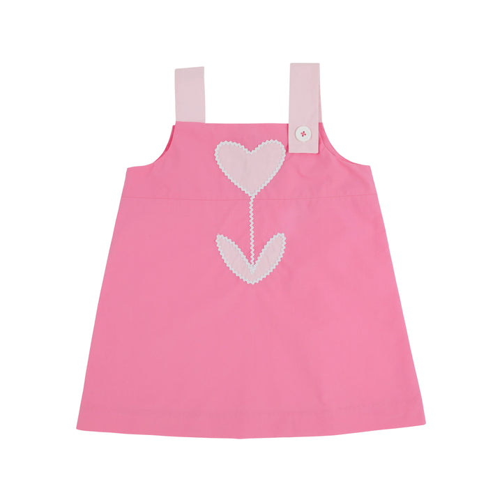 Jillian Jumper- Hamptons Hot Pink & Palm Beach Pink with Heart Tulip Applique