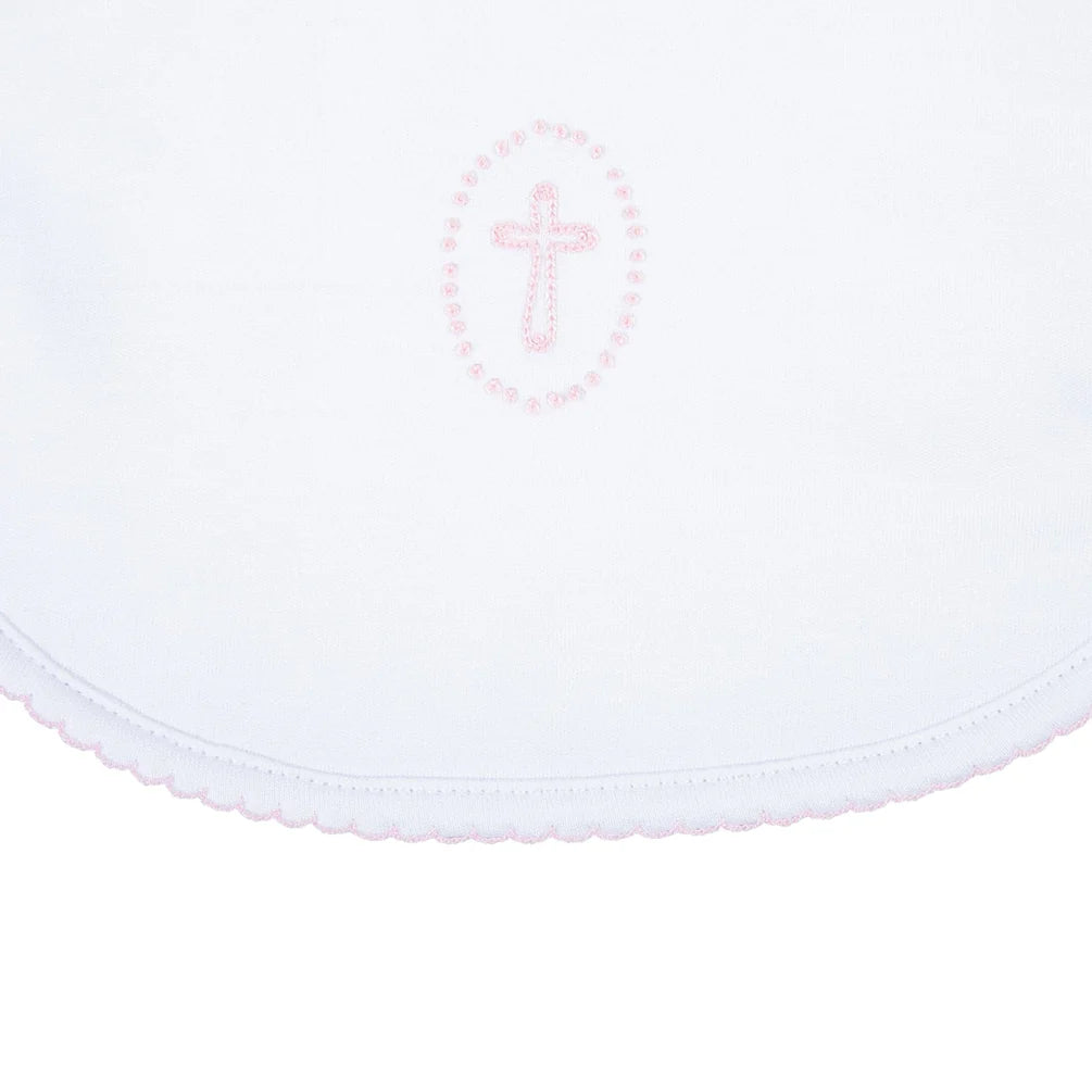 Blessed Embroidered Bib- Pink