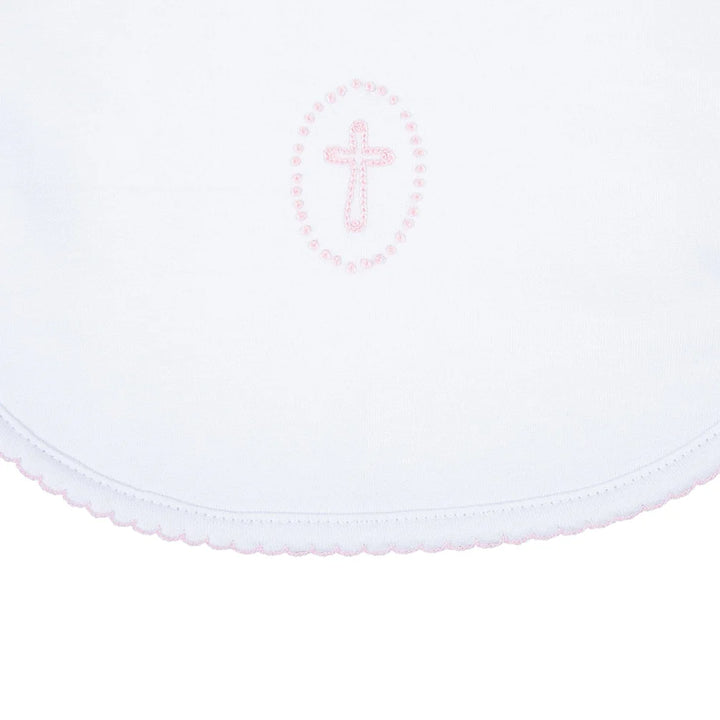 Blessed Embroidered Bib- Pink