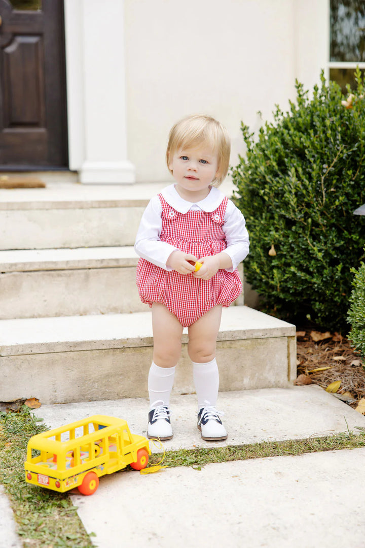 Peter Pan Collar Shirt & Onesie (Long Sleeve Woven)- Worth Avenue White