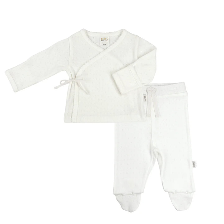 White Kimono Pointelle Set
