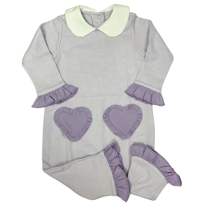 Lavender Heart Pockets Coverall