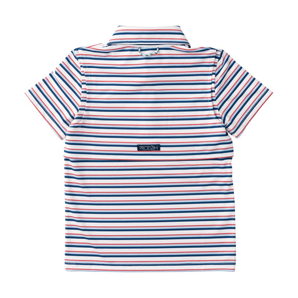 Boys' Short Sleeve Pro Performance Polo Independence Day Stripe