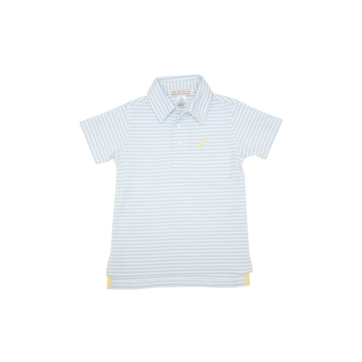 Prim & Proper Polo SS- Buckhead Blue Stripe