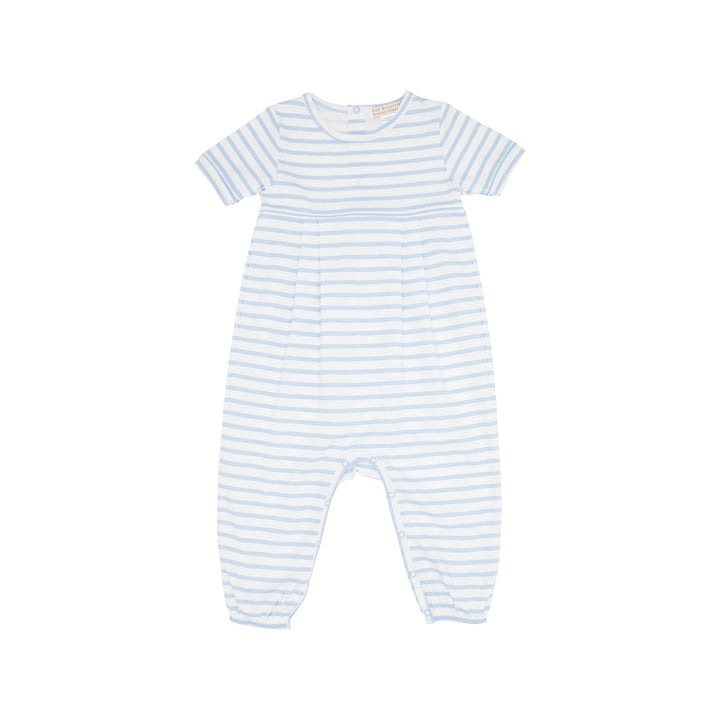 Short Sleeve Bradford Romper- Beale Street Blue Stripe