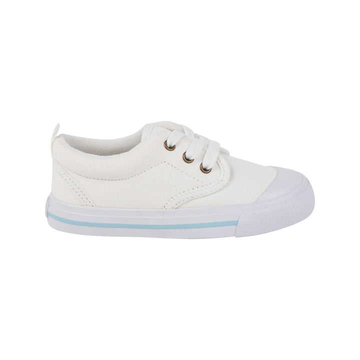 Prep Step Sneaker- Worth Avenue White with Buckhead Blue Stripe