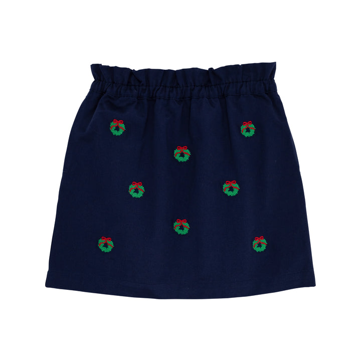 Critter Beasley Bag Skirt- Nantucket Navy/Wreaths