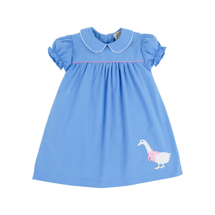 Holly Day Dress- Barbados Blue with Hamptons Hot Pink & Worth Avenue White with Duck Applique