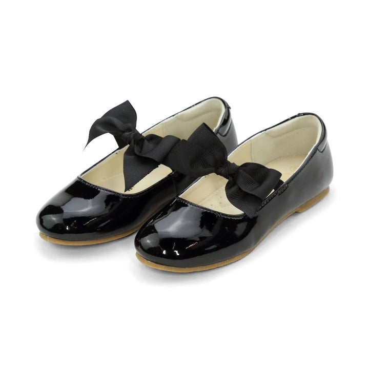 Amelia Bow Flat- Patent Black