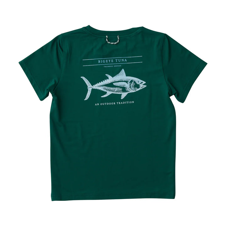 Pro Performance Short Sleeve Fishing T-Shirt- Posy Green/Big Eye Tuna