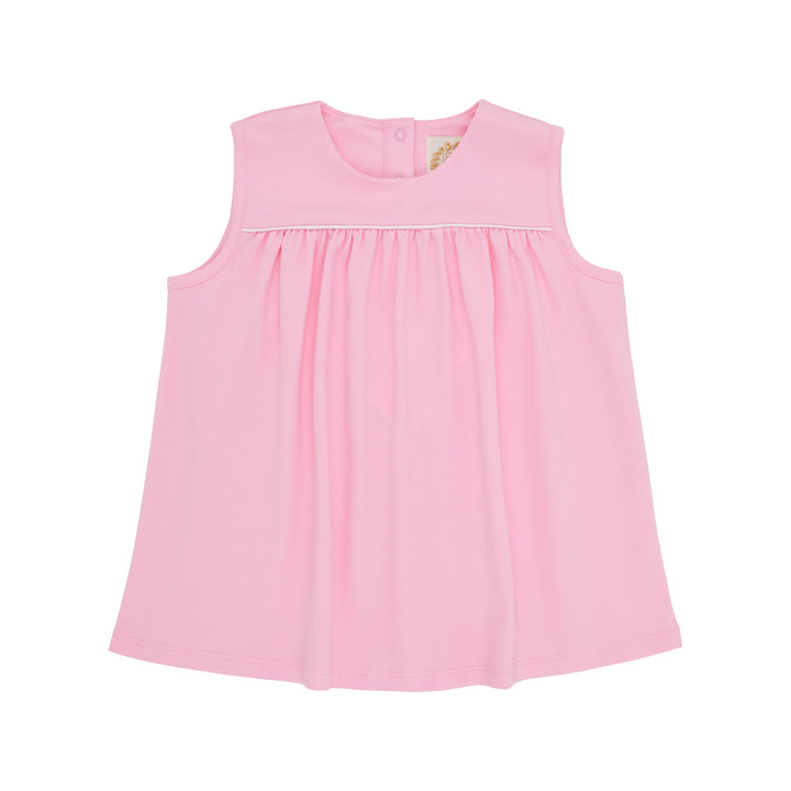 Sleeveless Dowell Day Top- Pier Party Pink With Worth Avenue White