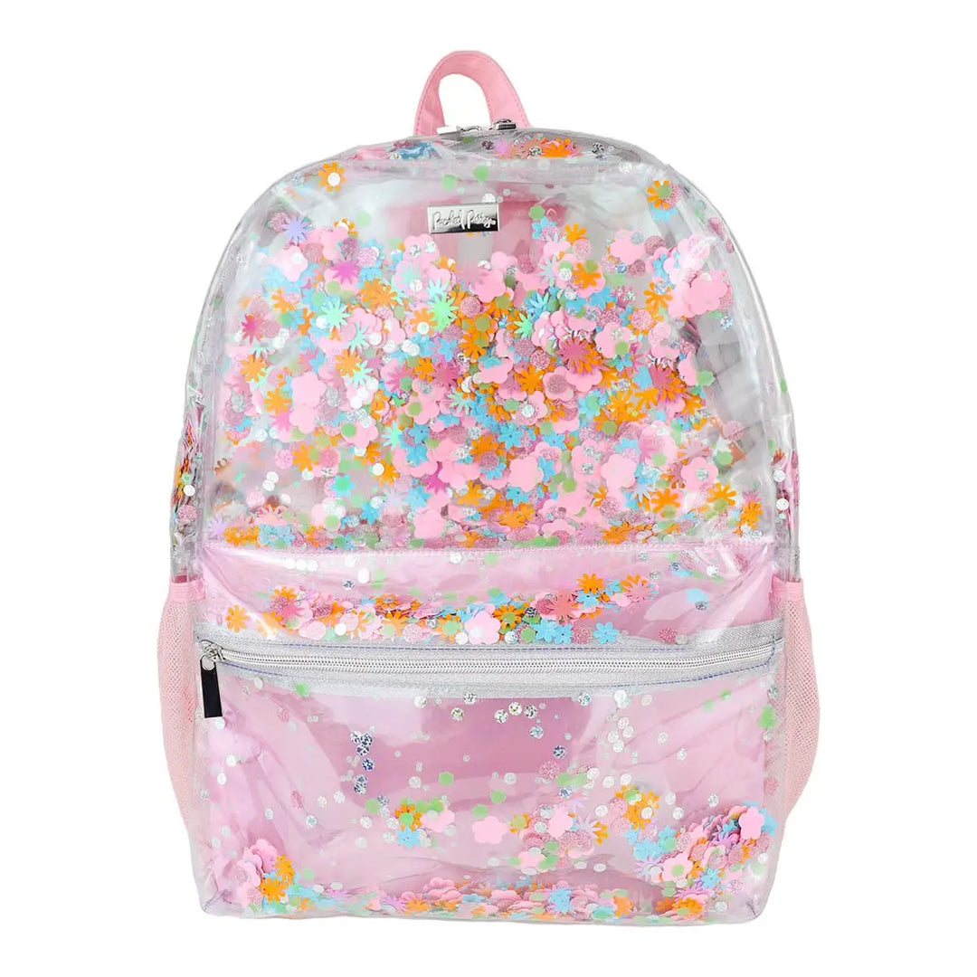 Flower Shop Confetti Clear Backpack- Medium