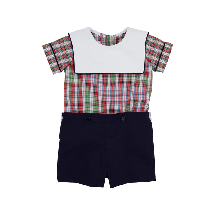 Beauregard Button-In- Merritt Park Plaid/Worth Avenue White