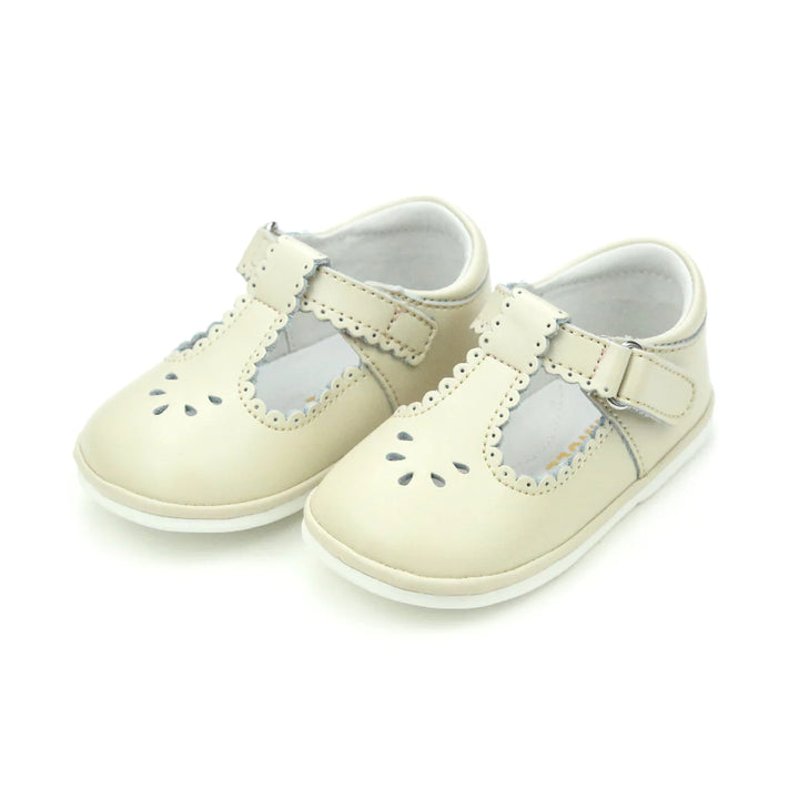 Dottie Scalloped T-Strap Mary Jane- Angel Baby- Oatmeal