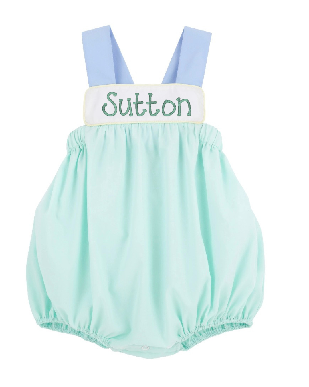 Kendall Smith- Samprey Sunsuit- Sea Island Seafoam, Worth Ave White, Beale Street Blue, & Bellport Butter Yellow