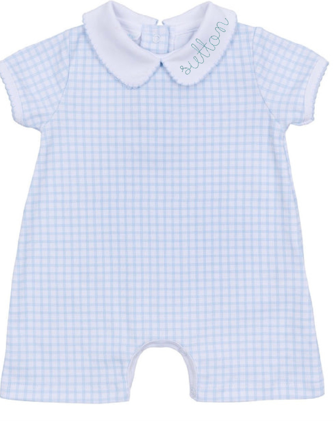 Kendall Smith- Peek-A-Boo Wishes Collared Short Playsuit-Light Blue